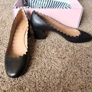 Chloe Black Scalloped Heels